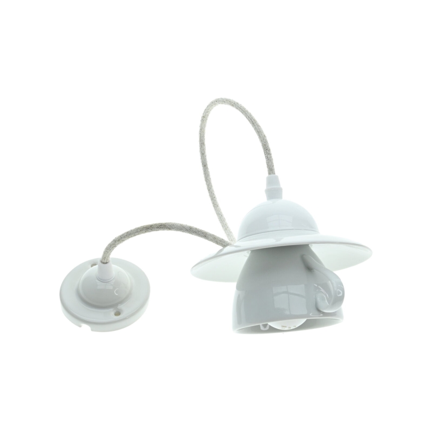 Bohemia-Design - Porcelanowa lampa wisząca na przewodzie 1xE27/60W/230V
