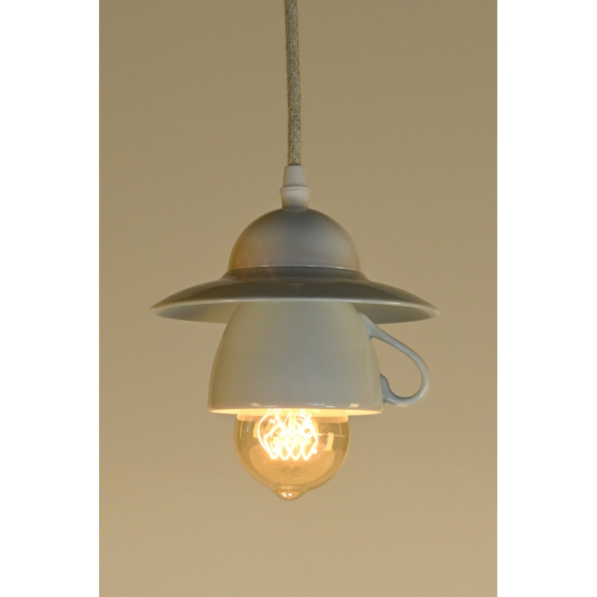 Bohemia-Design - Porcelanowa lampa wisząca na przewodzie 1xE27/60W/230V
