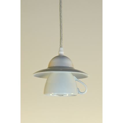 Bohemia-Design - Porcelanowa lampa wisząca na przewodzie 1xE27/60W/230V