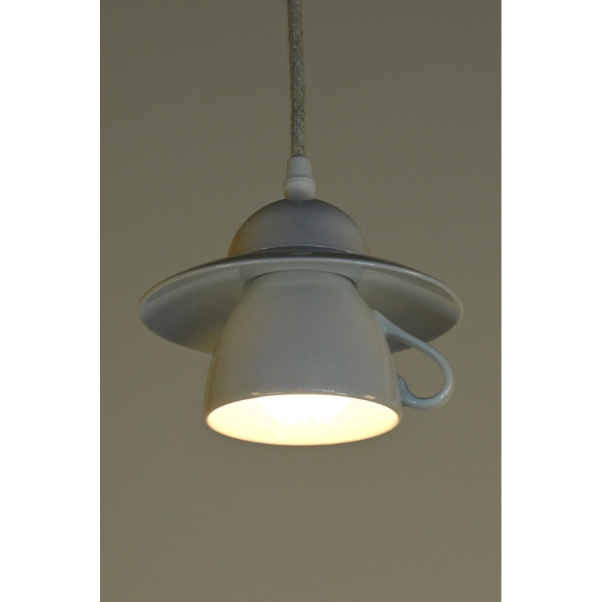 Bohemia-Design - Porcelanowa lampa wisząca na przewodzie 1xE27/60W/230V