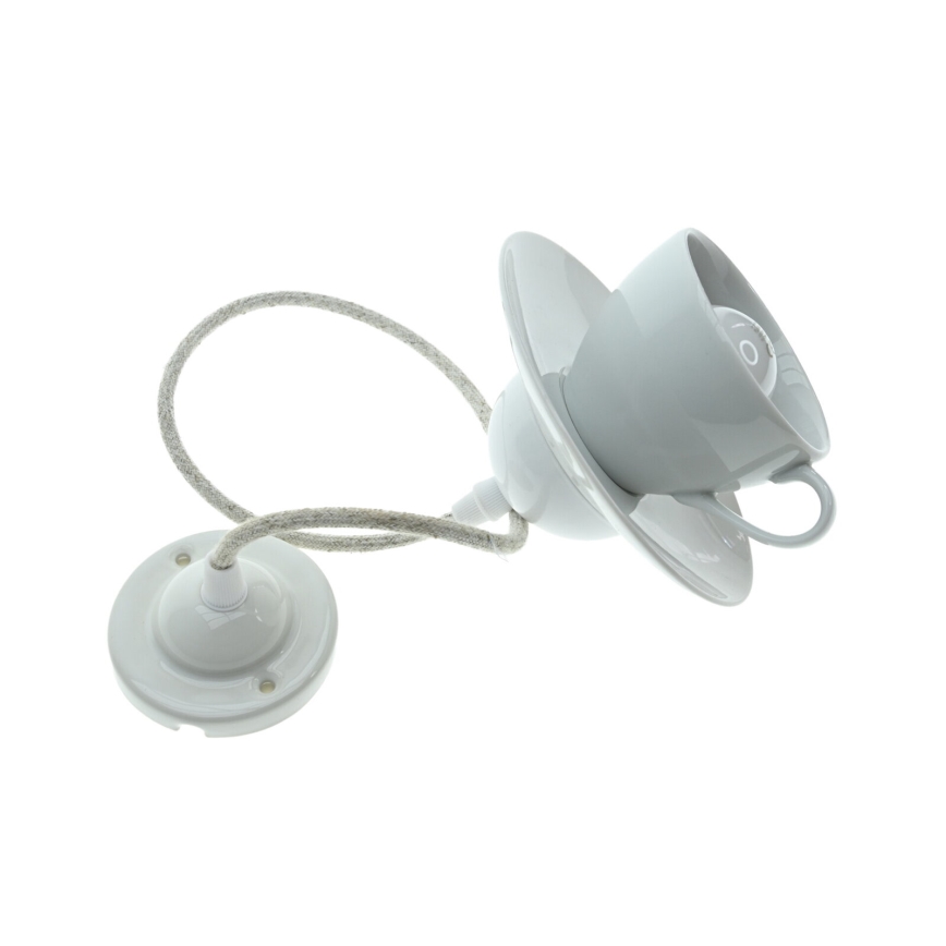 Bohemia-Design - Porcelanowa lampa wisząca na przewodzie 1xE27/60W/230V