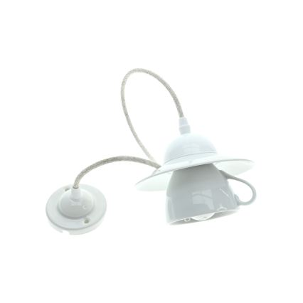 Bohemia-Design - Porcelanowa lampa wisząca na przewodzie 1xE27/60W/230V
