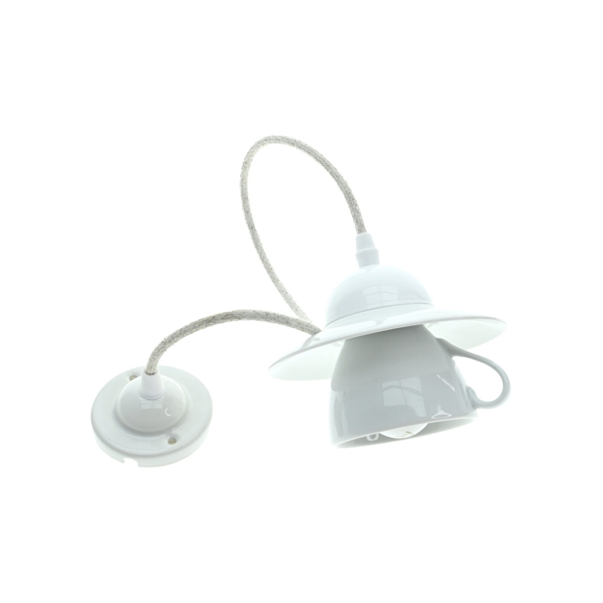 Bohemia-Design - Porcelanowa lampa wisząca na przewodzie 1xE27/60W/230V