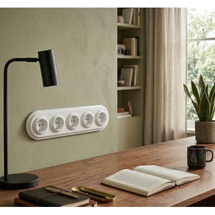Bohemia-Design - Porcelanowa retro ramka na 5 zdjęć biała