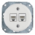 Bohemia-Design - Porcelanowe retro gniazdo Ethernet bez ramki 2x CAT.5E białe