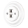 Bohemia-Design - Porcelanowe retro gniazdo Ethernet z ramką 2x CAT.5E białe