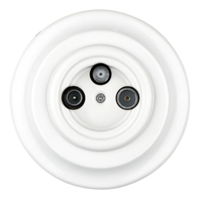 Bohemia-Design - Porcelanowe retro gniazdo TV/SAT-W z ramką, białe