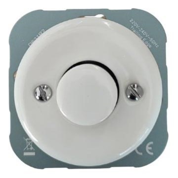 Bohemia-Design - Porcelanowy retro ściemniacz bez ramki 250V/10A biały