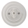 Bohemia-Design - Porcelanowy włącznik obrotowy w stylu retro z ramką nr 7, biały