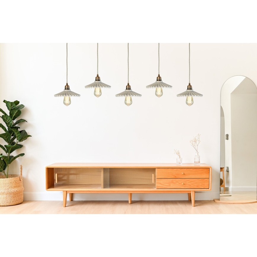 Bohemia-Design - Porcelanowy żyrandol na przewodzie 1xE27/60W/230V