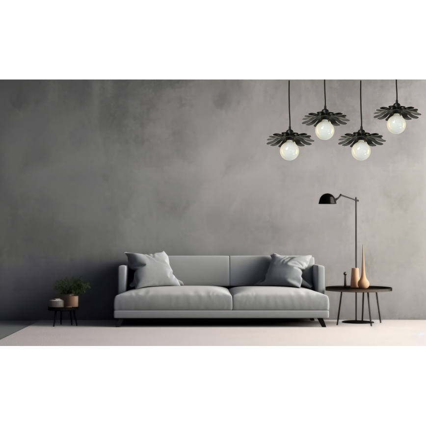 Bohemia-Design - Żyrandol na lince 1xE27/60W/230V czarny