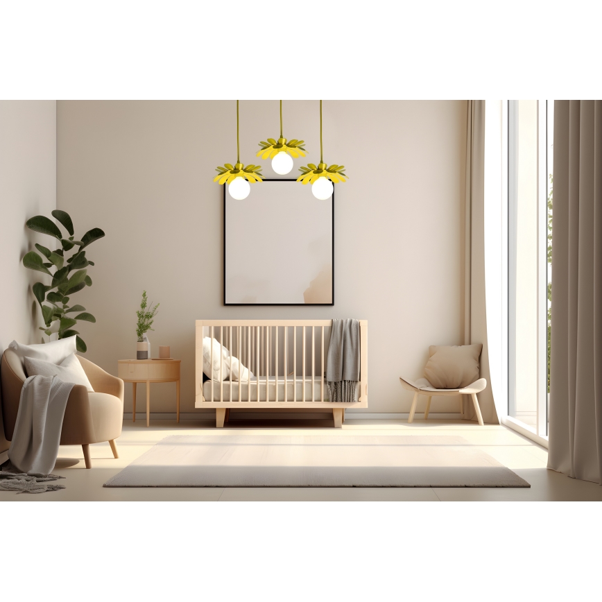Bohemia-Design - Żyrandol na lince 1xE27/60W/230V żółty