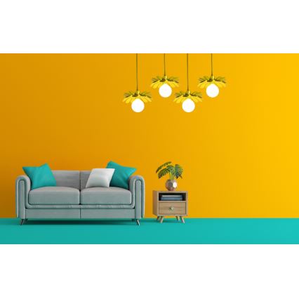 Bohemia-Design - Żyrandol na lince 1xE27/60W/230V żółty