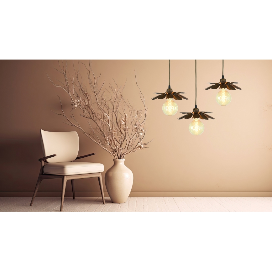 Bohemia-Design - Żyrandol na przewodzie 1xE27/60W/230V brązowy