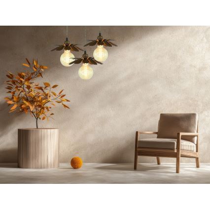 Bohemia-Design - Żyrandol na przewodzie 1xE27/60W/230V brązowy