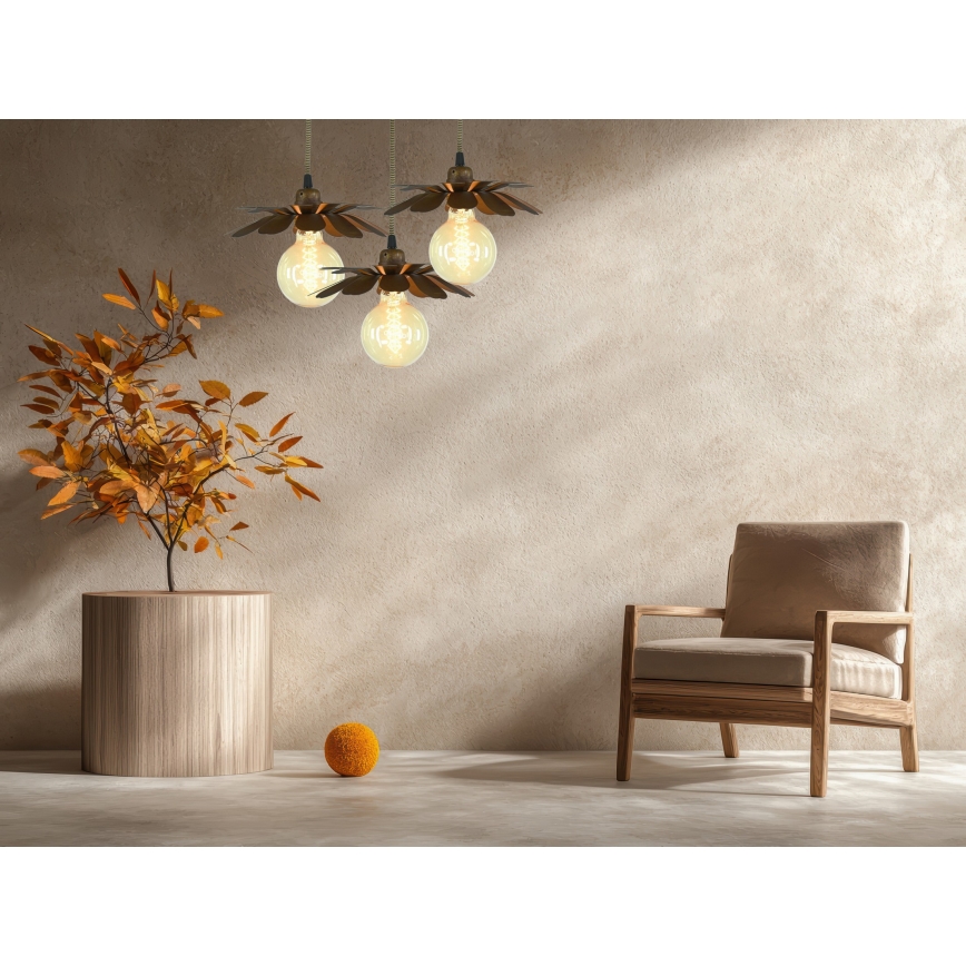 Bohemia-Design - Żyrandol na przewodzie 1xE27/60W/230V brązowy
