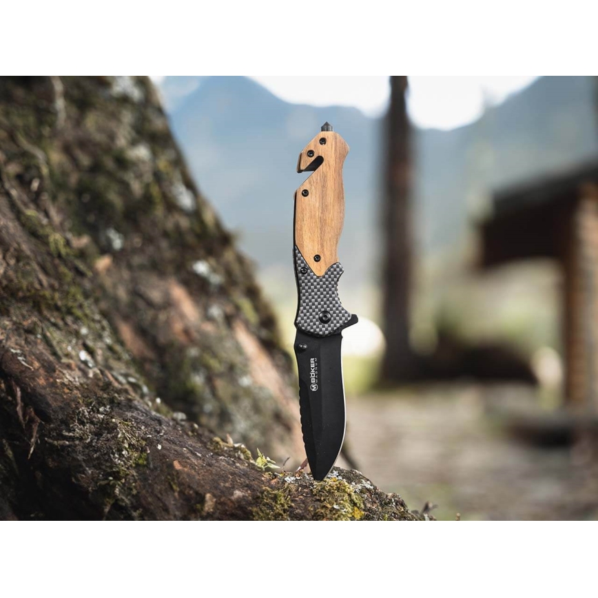 Böker - Nóż kieszonkowy Magnum Blomkvist Olive 20,5 cm drewno oliwne