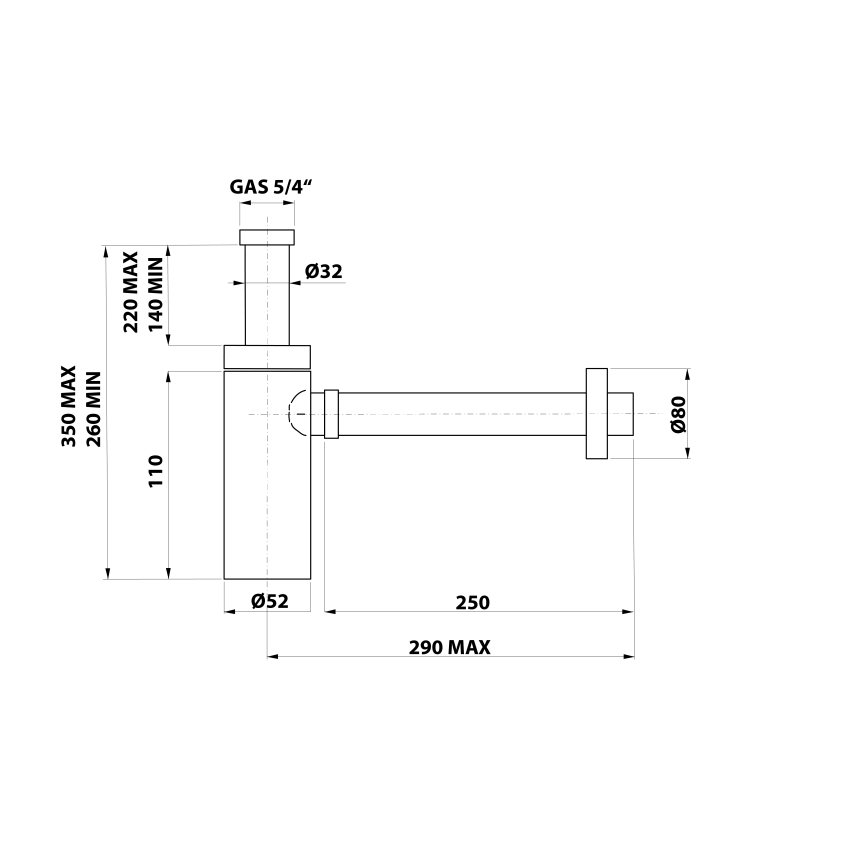 Bonomini - Syfon umywalkowy KING błyszczący chrom