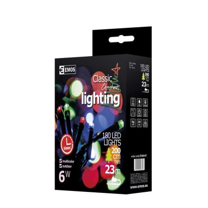 Emos ZY0814T - Boże Narodzenie łańcuch IP44 18m 180xLED