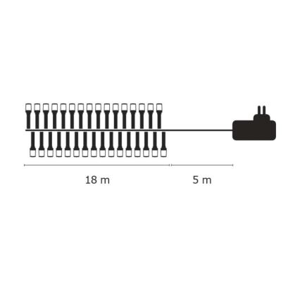 Boże Narodzenie łańcuch CHAIN IP44 18m 180xLED