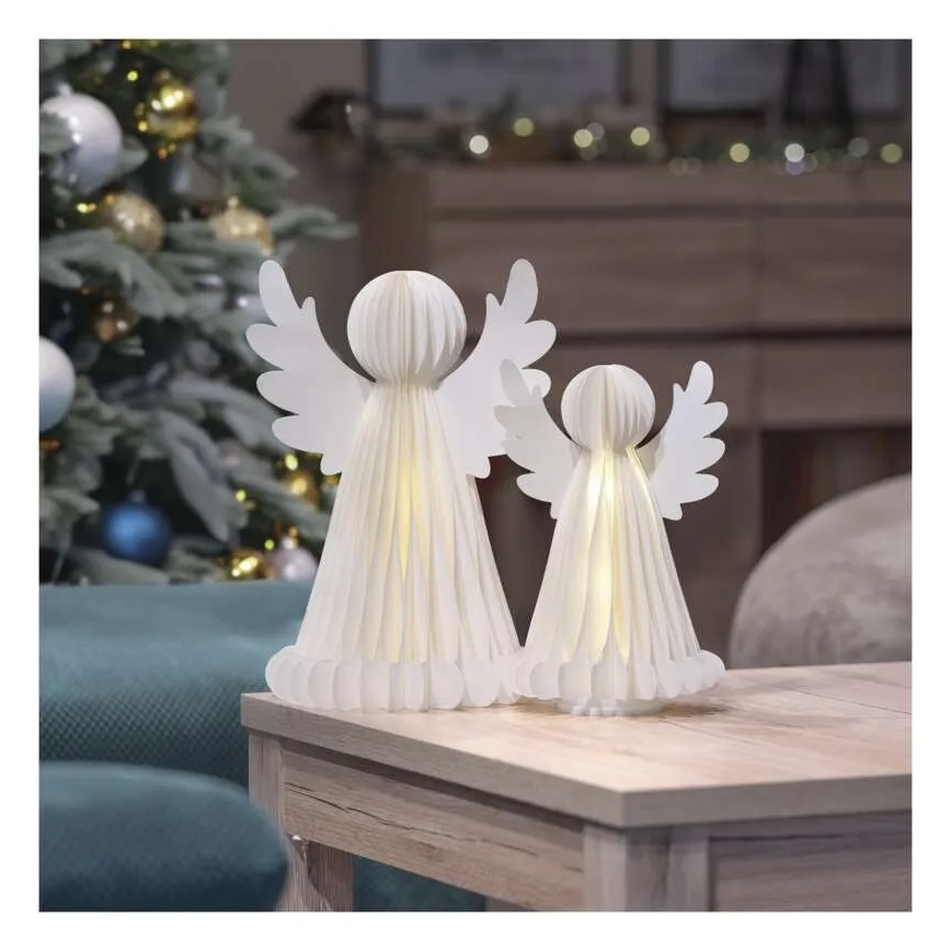 Bożonarodzeniowa dekoracja LED 20xLED/6xAA anioły