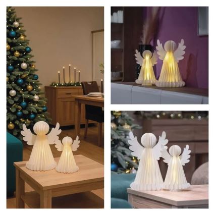 Bożonarodzeniowa dekoracja LED 20xLED/6xAA anioły