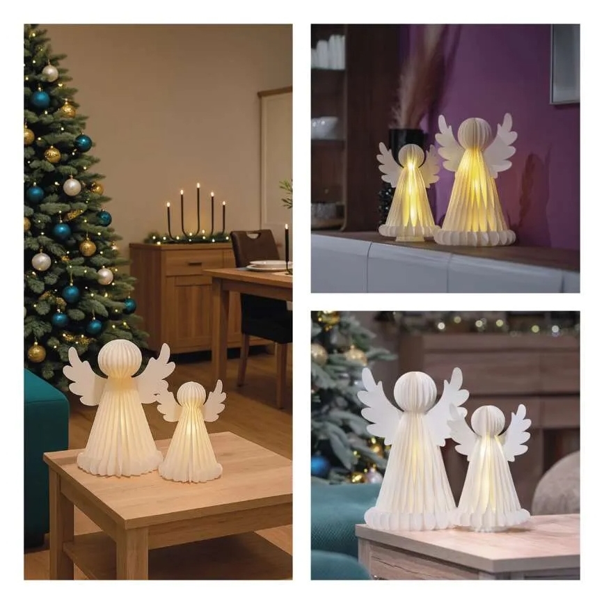 Bożonarodzeniowa dekoracja LED 20xLED/6xAA anioły