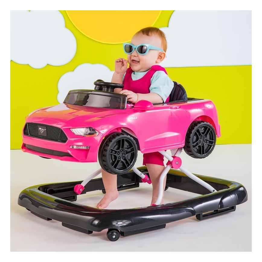Bright Starts - chodzik dziecięcy 3 w 1 FORD MUSTANG różowy