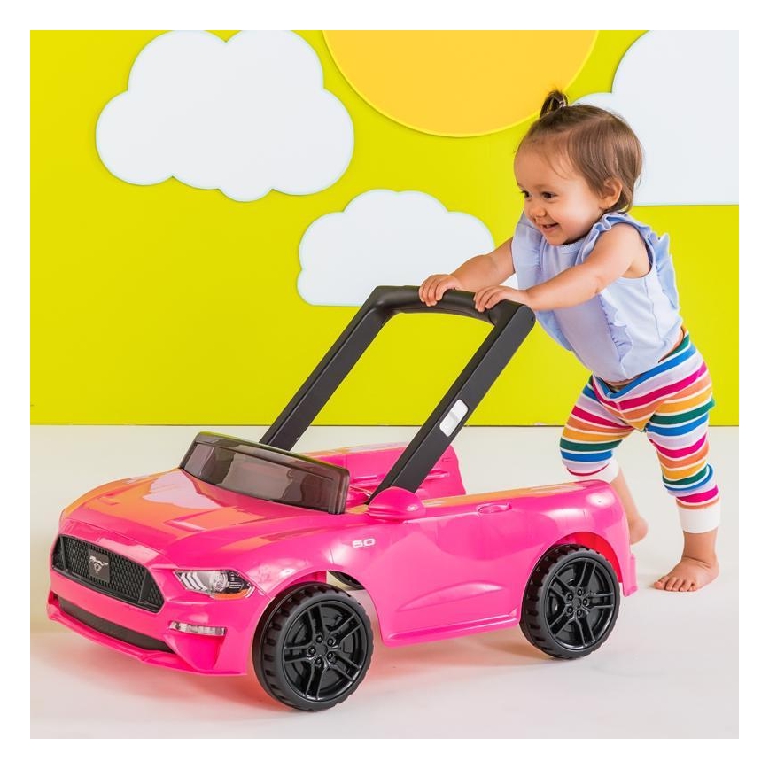 Bright Starts - chodzik dziecięcy 3 w 1 FORD MUSTANG różowy
