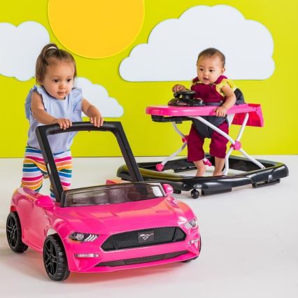 Bright Starts - chodzik dziecięcy 3 w 1 FORD MUSTANG różowy