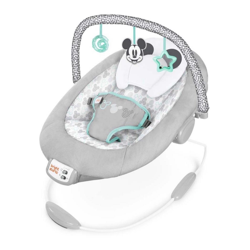 Bright Starts - Leżaczek wibracyjny dla dziecka z muzyką MICKEY MOUSE 3xLR14