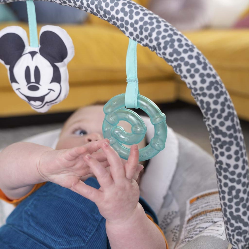 Bright Starts - Leżaczek wibracyjny dla dziecka z muzyką MICKEY MOUSE 3xLR14