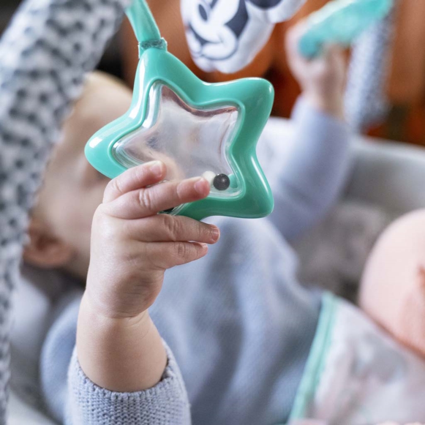 Bright Starts - Leżaczek wibracyjny dla dziecka z muzyką MICKEY MOUSE 3xLR14