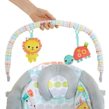 Bright Starts - Leżaczek wibracyjny dla dziecka z muzyką WHIMSICAL WILD 3xLR14
