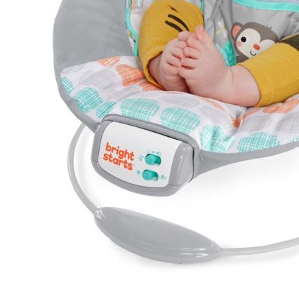Bright Starts - Leżaczek wibracyjny dla dziecka z muzyką WHIMSICAL WILD 3xLR14
