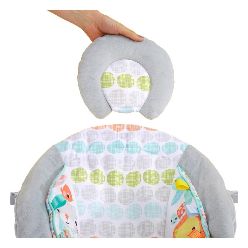 Bright Starts - Leżaczek wibracyjny dla dziecka z muzyką WHIMSICAL WILD 3xLR14