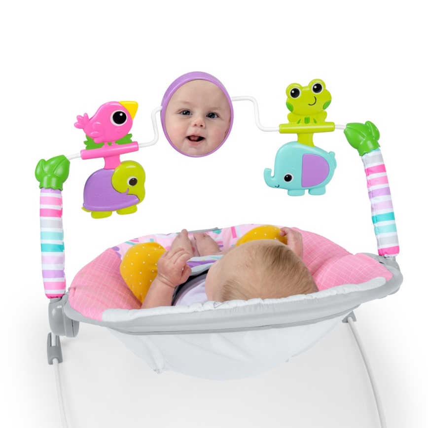 Bright Starts - Wibrujący bujaczek dla dziecka PINK PARADISE 1xLR14