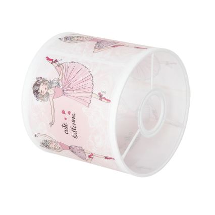 BRILAGI - Abażur uniwersalny BOBO E27 Ø 15 cm, biały/różowy/z baletkami