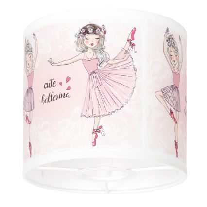 BRILAGI - Abażur uniwersalny BOBO E27 Ø 15 cm, biały/różowy/z baletkami