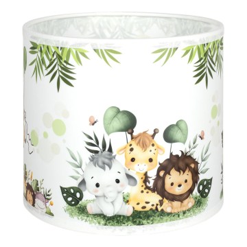 Brilagi - Abażur uniwersalny BOBO E27 Ø 15 cm biały/zielony/dżungla