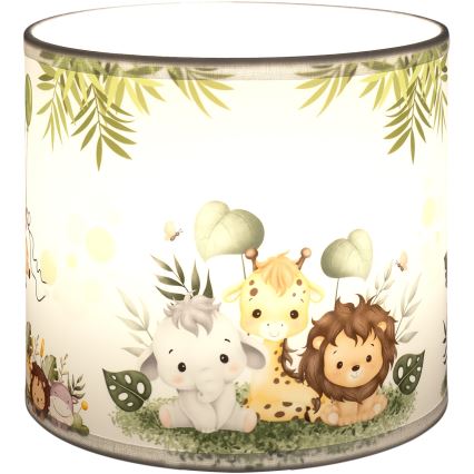 Brilagi - Abażur uniwersalny BOBO E27 Ø 15 cm biały/zielony/dżungla