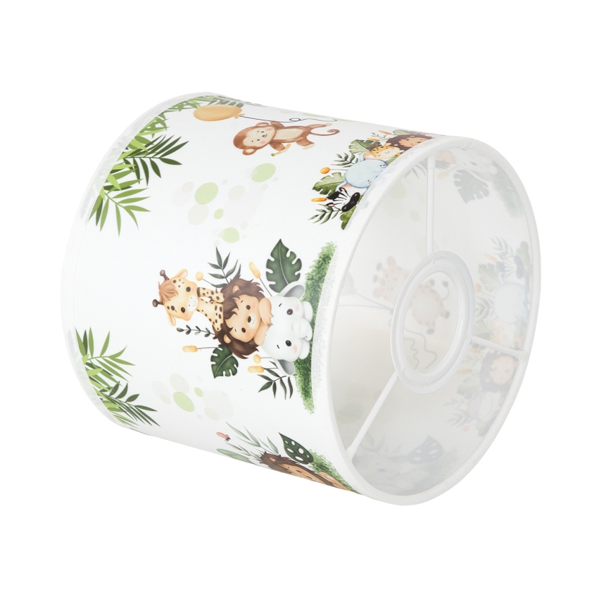 BRILAGI - Abażur uniwersalny BOBO E27 Ø 15 cm biały/zielony/dżungla