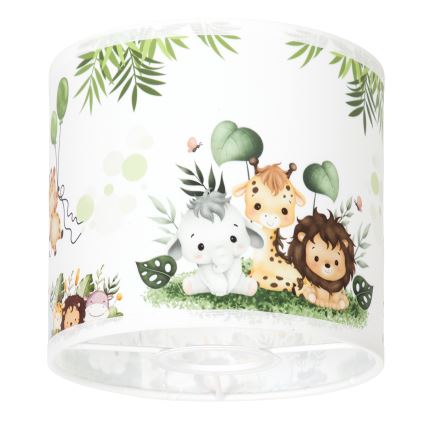 BRILAGI - Abażur uniwersalny BOBO E27 Ø 15 cm biały/zielony/dżungla