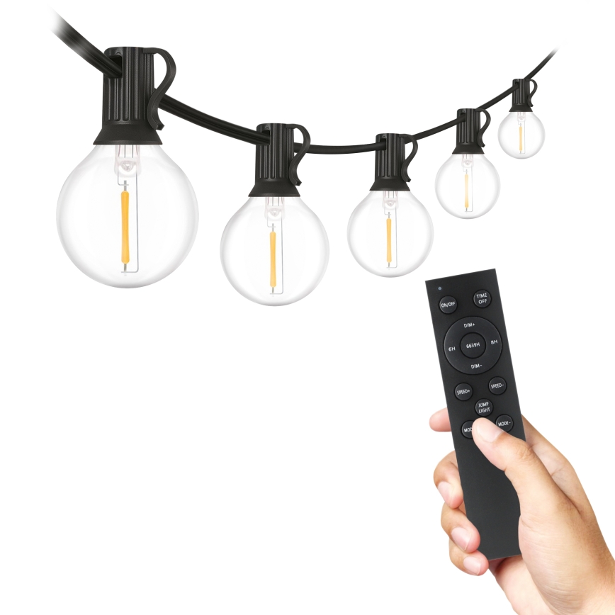 Brilagi - Girlanda dekoracyjna LED zewnętrzna 25xE12/0,6W/230V 20m czarna IP44 ciepła biała + pilot zdalnego sterowania