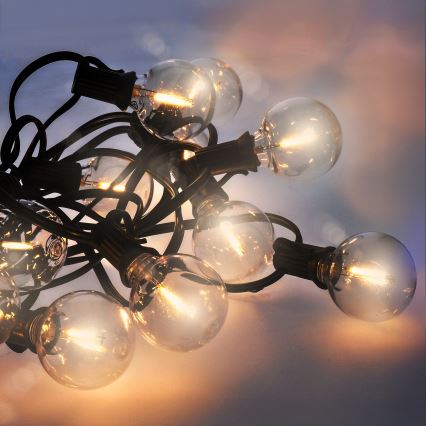 Brilagi - Girlanda dekoracyjna LED zewnętrzna 25xE12/0,6W/230V 20m czarna IP44 ciepła biała + pilot zdalnego sterowania