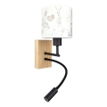Brilagi - Dziecięca elastyczna lampa ścienna LED BOBO WOOD 1xE27/25W/230V + LED/3W dąb/czarny/biały/króliczki