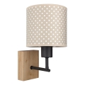 Brilagi - Dziecięca lampa ścienna BOBO WOOD 1xE27/25W/230V dąb/czarny/beżowy/kropki