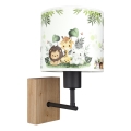 Brilagi - Dziecięca lampa ścienna BOBO WOOD 1xE27/25W/230V dąb/czarny/biały/zielony/dżungla