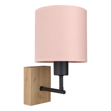 Brilagi - Dziecięca lampa ścienna BOBO WOOD 1xE27/25W/230V dąb/czarny/różowy