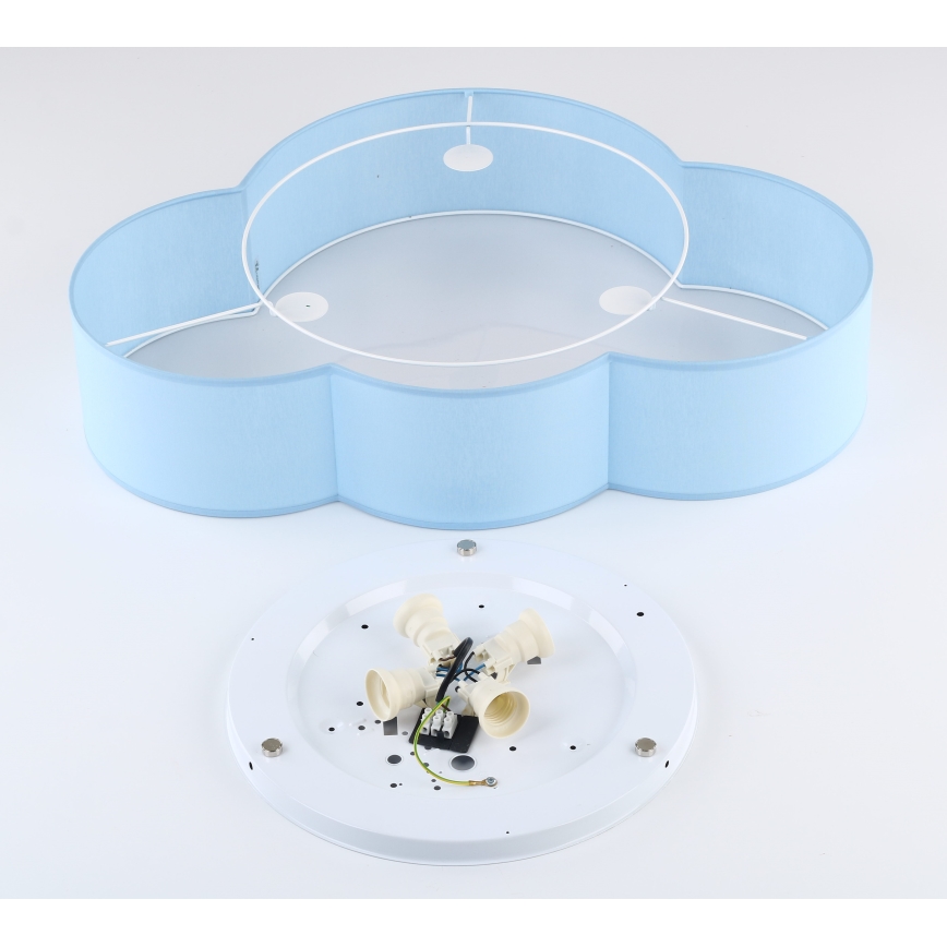 Brilagi - Dziecięca lampa sufitowa NIMBUS 4xE27/15W/230V 46x63 cm niebieska